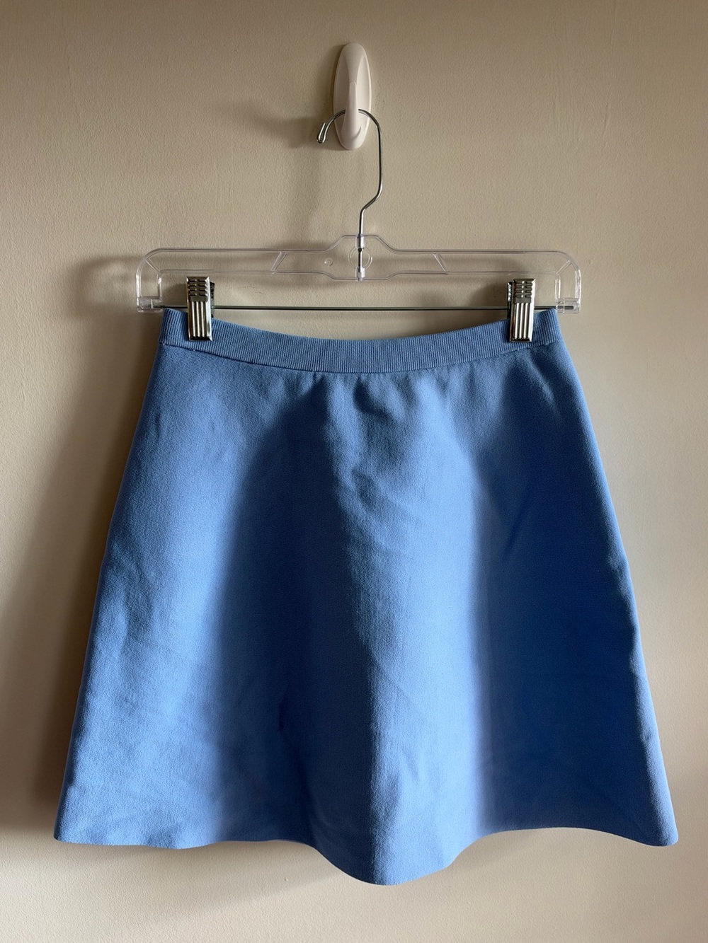 Theory Cornflower Blue Compact Crepe Mini Skirt